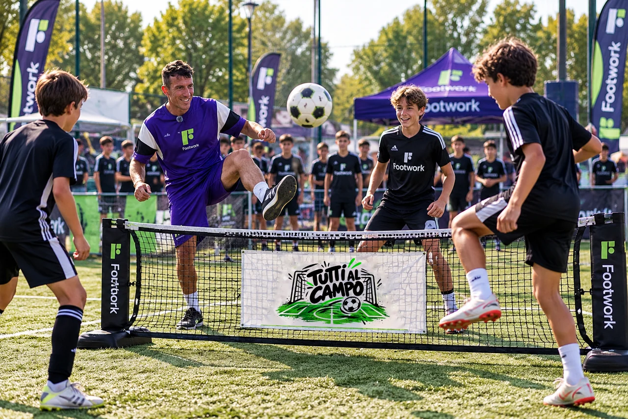 Una sfida di calcio tennis con Gunther e i ragazzi