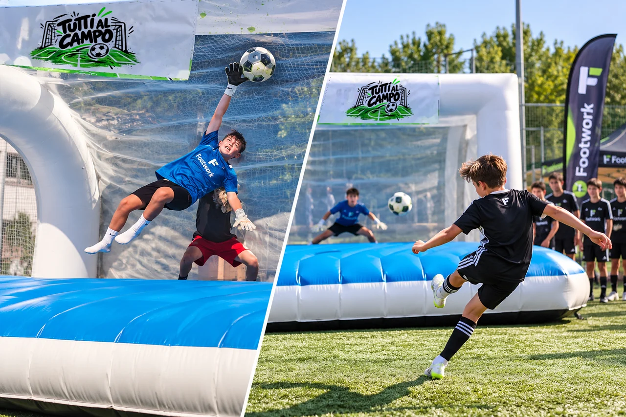 Tiro e parata sul gonfiabile Goalkeeper Battle