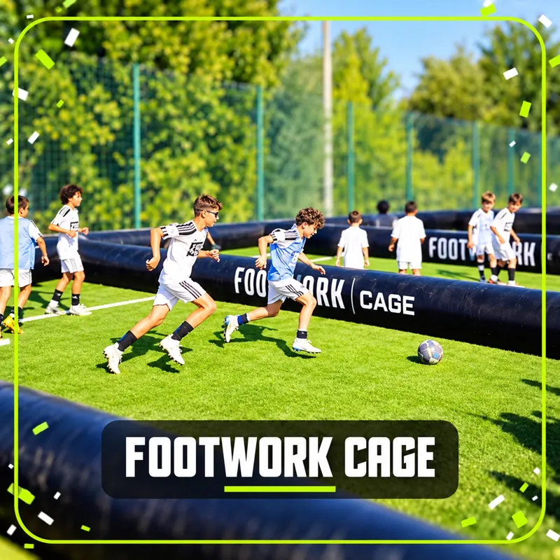 Ragazzi giocano nel campo Footwork Cage 3vs3
